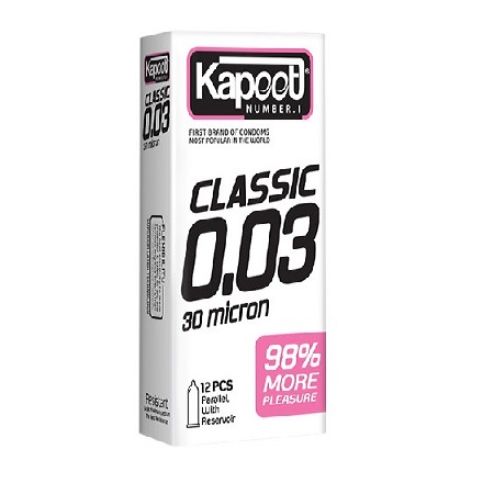 کاندوم کلاسیک 30 میکرون کاپوت بسته 12 عددی